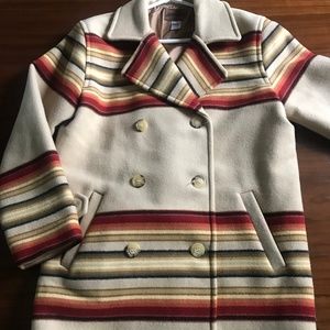 Pendleton Striped Blanket Jacket Double Breasted S